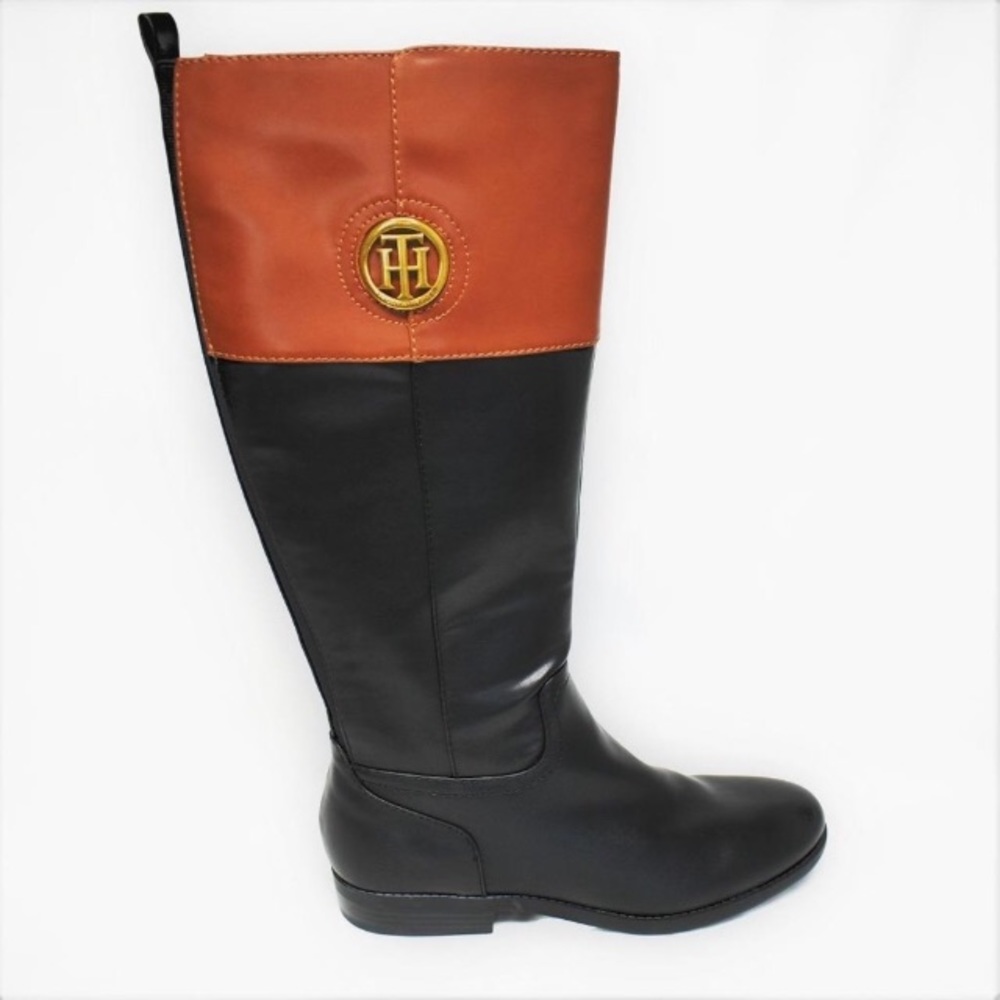 💙❤️Tommy Hilfiger knee high flat boots 👢 🖤🧡